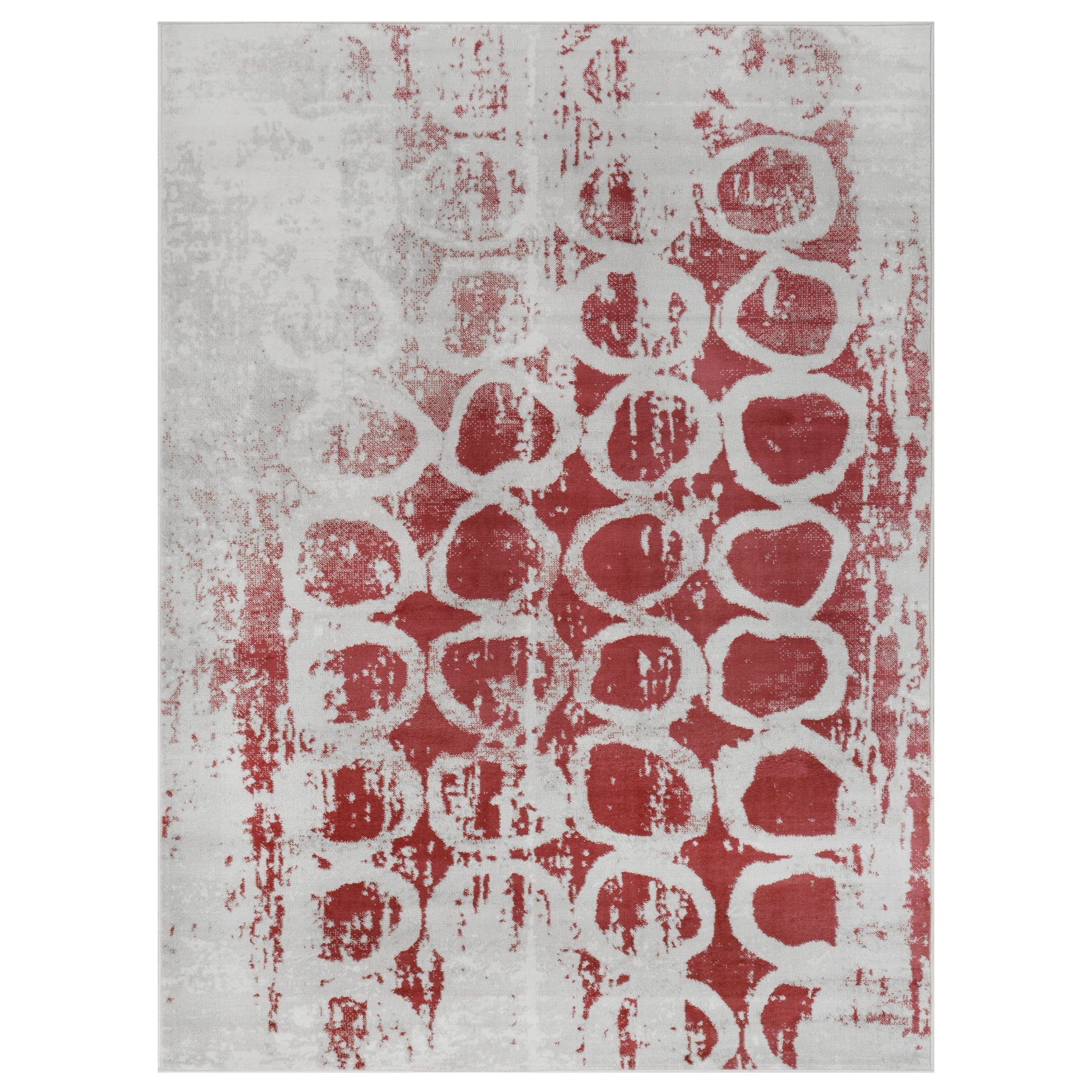 HR red Gray Rug Distressed Area Rug Bohemian Modern Abstract Circle Geometric Printed Contemporary 8x10 Rugs, Cherry red Carpet - image 2 of 8