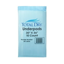 TotalDry Disposable Underpad Heavy Absorbency Fluff / Polymer 30 X 36" SP115410 10 pads