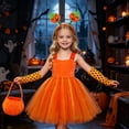 thumbnail image 5 of SUXIAN Toddler Summer Dress Halloween Short Sleeve Tutu Pumpkin Hat Carnival Fancy Party Outfit Girls Dresses Orange_001 7-8 Years, 5 of 8