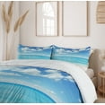 thumbnail image 6 of Ambesonne Summer Duvet Cover Set, Exotic Beach Vivid Sky, 2-Calking, Sky Blue Aqua, 6 of 7