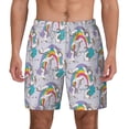 thumbnail image 2 of Goofa Unicorn DoingYoga Printed Men's Swim Trunks Board Shorts Quick Dry Mens Swimming Trunks with Compression Liner,Breathable Fit Hawaii Beach Shorts-X-Large, 2 of 9