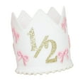thumbnail image 5 of Yunhgft 1/2 Birthday Crown Little Princess Crown Sweet Girls Bow Decorative Themed Party Golden, 5 of 9