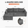 thumbnail image 2 of 103" Gray Cloud L-Shaped Modular Sectional Sofa with Deep Seat, Oversized Corduroy Couch for Living Room & Bedroom, No Assembly, 2 of 7