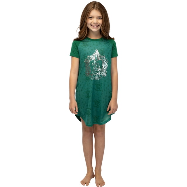 Harry Potter Chemise de Nuit Raglan pour Filles avec Impression en Feuille - Serpentard (14)
