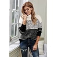 thumbnail image 2 of ABPHQTO Suéter tipo jersey de punto con bloques de color negro para mujer, 2 of 5