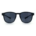thumbnail image 5 of Mens Antiglare Polarized Round Horn Rim Keyhole Woodgrain Plastic Sunglasses Grey Wood - Black, 5 of 8