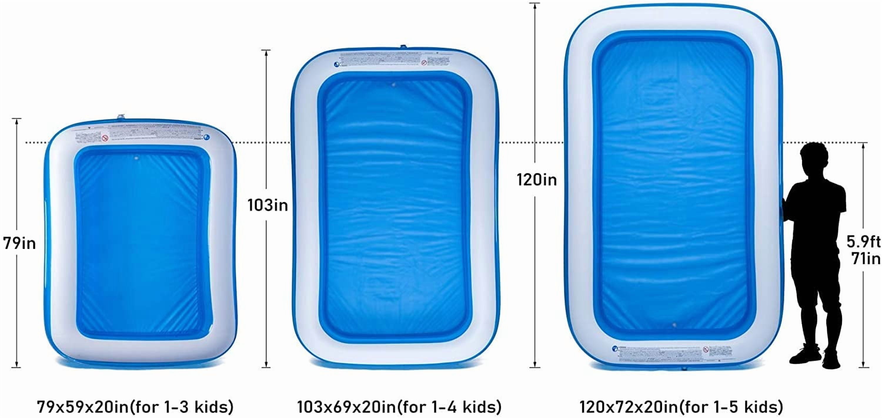 Inflatable Swimming Pool Full-Sized Lounge Pool for Kiddie, Adults, Easy Set Family for Backyard Summer Water Party Outdoor Kiddie Pools