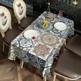 thumbnail image 2 of Multicolor Ethnic Geometric Patchwork Pattern Rectangle Tablecloth 60"x102",Waterproof Polyester Rectangle Table Cloth, Wipeable Spillproof Polyester Tablecloth for Dining, Camping, Indoor and Outdoor, 2 of 6