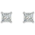 thumbnail image 2 of 1/3 Carat Princess Cut Diamond Stud Earrings in 14K White Gold (I1-I2 Clarity), 2 of 3