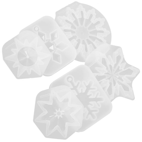 Raindrops 6Pcs Snowflake Shaped Mold for Resin Casting Diy Christmas Transparent Silicone