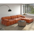 thumbnail image 4 of Sdorens Modular Sectional Sofa,L-Shaped Sofa Velvet Couch Free Combination Sofa,3-Seat Sofa with Ottoman for Living Room and Apartment,Orange, 4 of 11