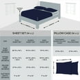 thumbnail image 6 of Hotel Style 4 Piece 600 Thread Count Navy Blue Geo Egyptian Cotton Bed Sheet Set, Queen, 6 of 7