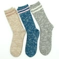 thumbnail image 2 of TeeHee Fashion Wool Boot Crew Socks for Women and Men 3-Pair Pack (Women-Wool Stripe), 2 of 9