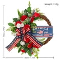 thumbnail image 2 of Patriotic 4th of July Wreath for Front Door Red White Blue Independence Day Memorial Day Summer Farmhouse Wall Door Decoration(D,One Size), 2 of 6