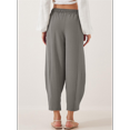 thumbnail image 5 of Women'S Summer High Waisted Baggy Pants Casual Ankle Length Trouser Slacks with Pockets Grey XXXL, 5 of 6