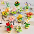 thumbnail image 3 of HLONKHUIQIBAO MOC Eternal Bouquet Micro Building Blocks Flower Model DIY Home Desk Plant Decoration Assemble Brick Toy For Children, 3 of 10