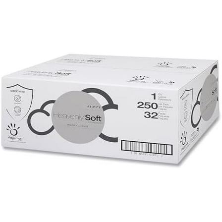 Papernet Heavenly Soft Multi-Fold Towel, Standard, 1-Ply, 4-inch x 9.5-inch, White, 250/Pack, 32 Packs/Carton (410171)