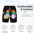 thumbnail image 5 of Lsque Mens Swim Trunks Happy Pride Gnome Pattern - Bathing Suit Compression Liner - Beach Swim Shorts Swimwear - (S-3XL) - Stretch Quick Dry -XX-Large, 5 of 9