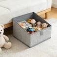 thumbnail image 5 of 3.79Gal Trapezoid Foldable Storage Bin - Collapsible Organizer for Clothes Towels Toys, Durable Fabric with Reinforced Handles, Space-Saving Design, Home Office Shelf, 11.4*11.4*7.9in, Gray, 5 of 6