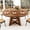 Walnut-1, variant on Extendable Round Dining Table for 4-6, Modern Kitchen Oval Dining Table with Removable Leaves for Living Room, Walnut