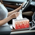 thumbnail image 6 of FUIALDOLG Waterproof Tissue Box Cover, Rectangle PU Leather Car Tissue Holder, Decorative Facial Paper Organizer Dispenser for Bathroom, Night Stands, Desk, 9.7"X5.2"X5.1" -Snowflakes, 6 of 7