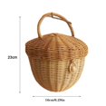 thumbnail image 5 of Dserhfy Rattan Woven Basket Bohemian Acorn-Shaped Portable Storage Bag Picnic Basket Sundries Organizer for Photography Prop, 5 of 8
