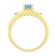 thumbnail image 5 of 10k Yellow Gold Round Blue Topaz And Diamond Ring, 5 of 6