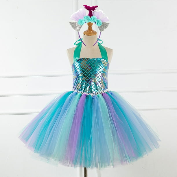 Disfraz De Sirena Para Niñas , Princesa Para Niños , Cumpleaños , Halloween Fiesta De Verano