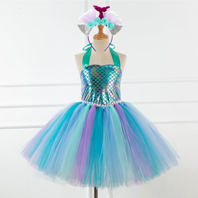 Disfraz De Sirena Para Niñas , Princesa Para Niños , Cumpleaños , Halloween Fiesta De Verano