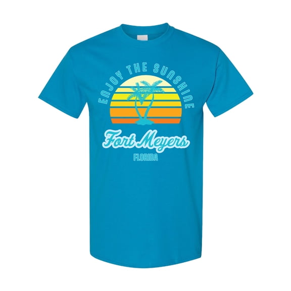 Inktastic Summer Enjoy the Sunshine Fort Meyers Florida in Blue T-Shirt