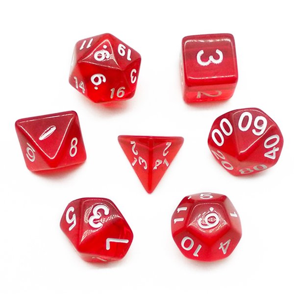 Super Store Online 7pcs DND Polyhedral Dice 7 Sided Clear Desktop ...