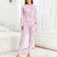 thumbnail image 4 of Hello Kitty Women's Pajama Sets Long Sleeve Pajamas Top And Pants Sleepwear Nightwear Soft Pjs Lounge Sets, 4 of 8