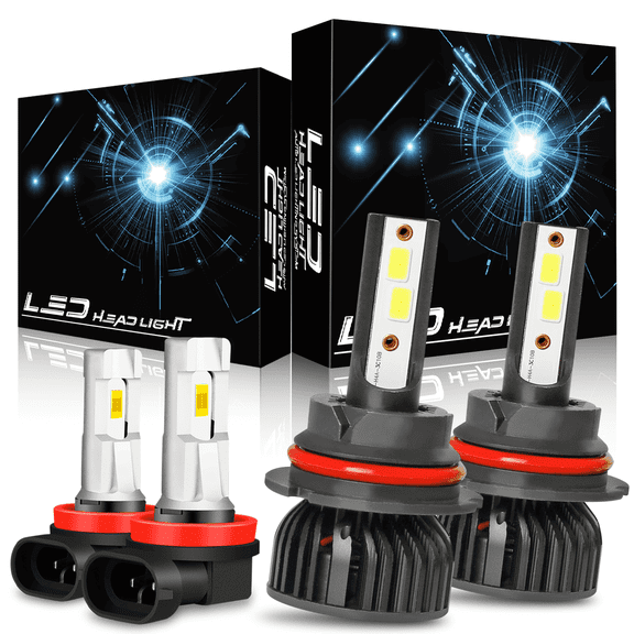 For Saturn Ion 2005 2006 2007 9007 H11 LED Headlight High Low Beam   Fog Light Bulbs 6000K White 4x