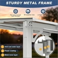 thumbnail image 7 of Leukture 10' x 12' Wall Mounted Lean to Metal Awnings with Sloped Roof Outdoor Patio Gazebo Awning for Backyard Deck White, 7 of 7