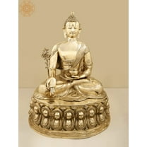 36" Brass Large Tibetan Buddhist Buddha In Brass | Handcrafted In India - Brass Statue
