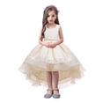 thumbnail image 4 of Vestido de cola para niños, sin mangas, de encaje, de color sólido, para niñas grandes, vestido de princesa para actuación en el escenario, 4 of 6