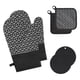 thumbnail image 1 of Juego de Guantes para Horno Guantes para Sujetar Ollas Resistentes Al 300 °C Guantes para Horno Guantes de Cocina Antideslizantes de Silicona y AlgodóN Negros, 1 of 5