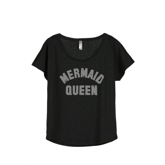 Thread Tank Mermaid Queen Women's Relaxed Slouchy Dolman T-Shirt Tee Heather Black 3X-Large