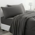 thumbnail image 6 of Ntbay 5 Piece Twin Bedding Comforter Set, Ultra Soft and Breathable Bed in a Bag, Includes Quilted Comforter, Fitted Sheet, Flat Top Sheet, 2 Envelope Pillowcases, Dark Grey, 6 of 8