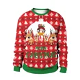 thumbnail image 3 of Suéter de cuello redondo con estampado nuevo de Navidad 2024 para amantes de los hombres y las mujeres Suéter feo de Navidad Blusas de otoño e invierno, 3 of 5