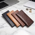 thumbnail image 2 of bestolf Men Slim Long Wallet Bifold Card Holder Wallet with ID Window Minimalist Card Wallet Gift for Father Husband (Dark Coffee ), 2 of 8
