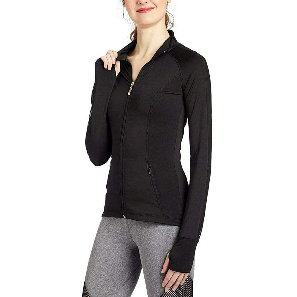 Zang Fashion - Women Workout Sports Jacket Long Sleeve Mesh-Panel ...