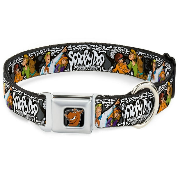 Dog Collar SDCScooby Doo Face Full Color Black SCOOBY DOO Group Pose