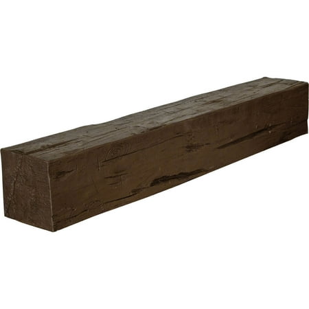 

4 H x 8 D x 72 W Hand Hewn Faux Wood Fireplace Mantel Natural Mahogany