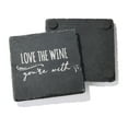 thumbnail image 3 of American Atelier, Black and Silver, Square Slate Coasters for Drinks (Life Happens Wine Helps), 4 Pc, 3 of 8