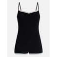 thumbnail image 5 of No Boundaries Women's Sleep Lace Romper, Black, XS, 5 of 5