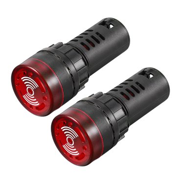 5x Uxcell AD16-22SM Red LED Indicator Light, 12V AC/DC Flashing Alarm With Buzzer