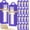 Purple, variant on 100 transparent tall glass gift boxes with windows and ribbons, suitable for insulated mugs with capacities of 30 oz, 20 oz, 16 oz, and 12 oz. Dye sublimation printing and shipping are available. Dim
