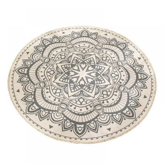 Xinhuaya Cotton Carpet Bohemian Rug Living Room Coffee Table Printed Floor Mats Bedroom Study Round Carpet