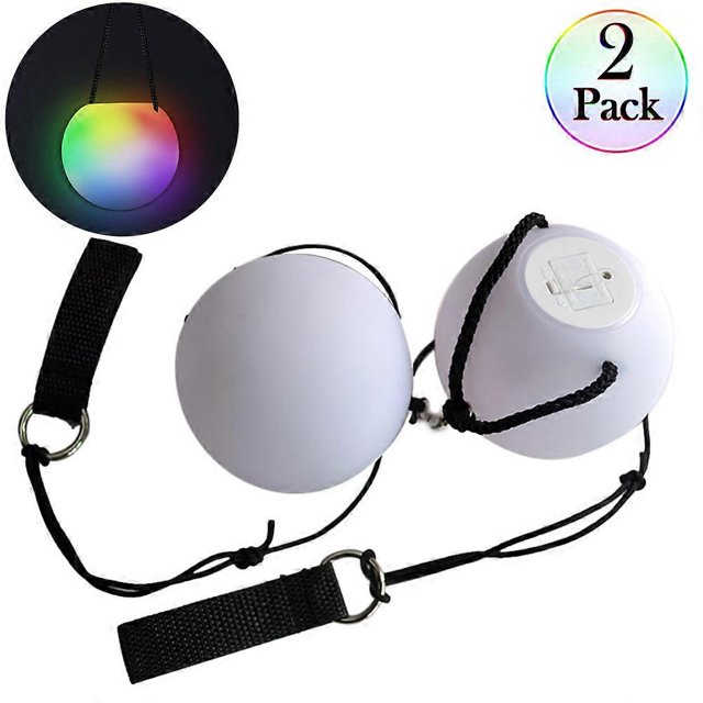 2 pcs Poi Balls LED Ball Balls 9 Mode 7 Color Light Poi Ball